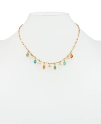 Patricia Nash Gold-Tone Plated Stone Charm Necklace