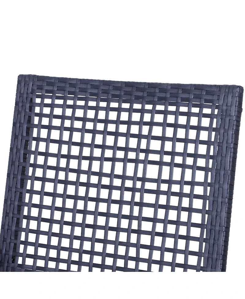 Outunny 3pc Rat Wicker Bistro Set Patio Bar Table Chair Stool Garden