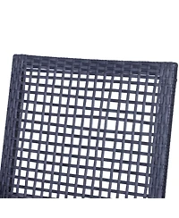 Outunny 3pc Rat Wicker Bistro Set Patio Bar Table Chair Stool Garden