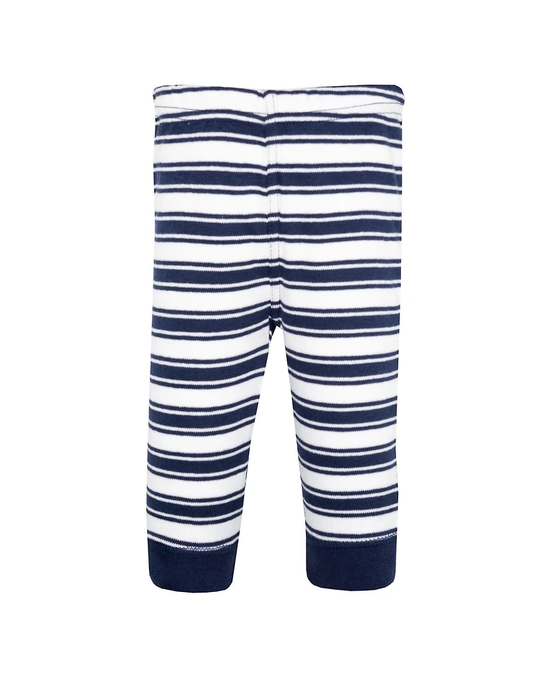 Hudson Baby Toddler Boys Cotton Pants and Leggings, Varsity Sports Stripe