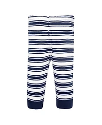 Hudson Baby Toddler Boys Cotton Pants and Leggings, Varsity Sports Stripe