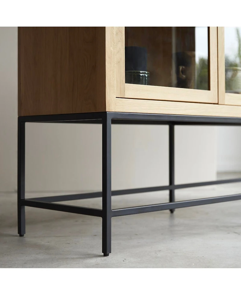Tikamoon Babeth low display case in solid oak 160