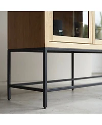 Tikamoon Babeth low display case in solid oak 160