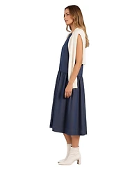 Modenaire Women's Linnea Sleeveless Drop-Waist Midi Dress