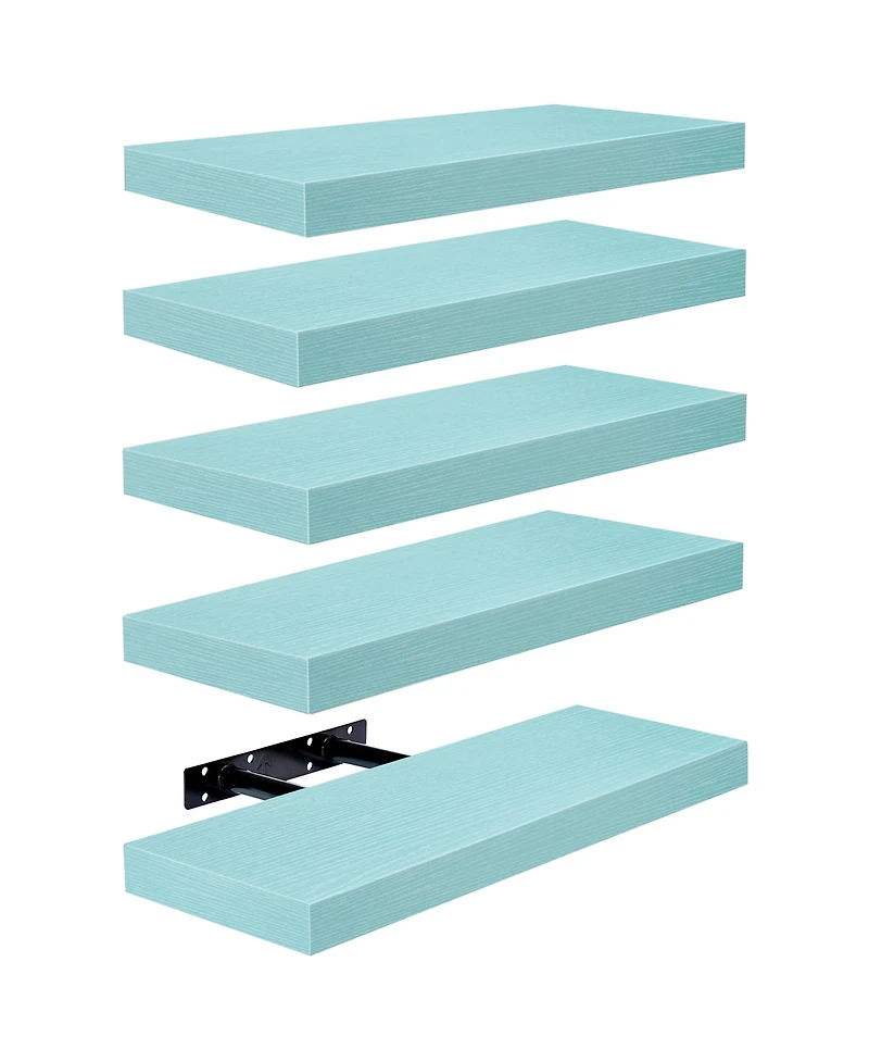 Sorbus 5 Pack Wall Mounted Floating Shelves - for Bathroom, Kitchen, Bedroom
