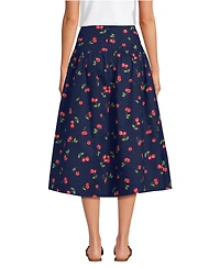 Lands' End Women's Poplin Drop Waist Midi Skirt