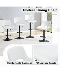 Flynama Modern Swivel Adjustable Bar Stools Set of 2, Pu, 250 Lbs Capacity