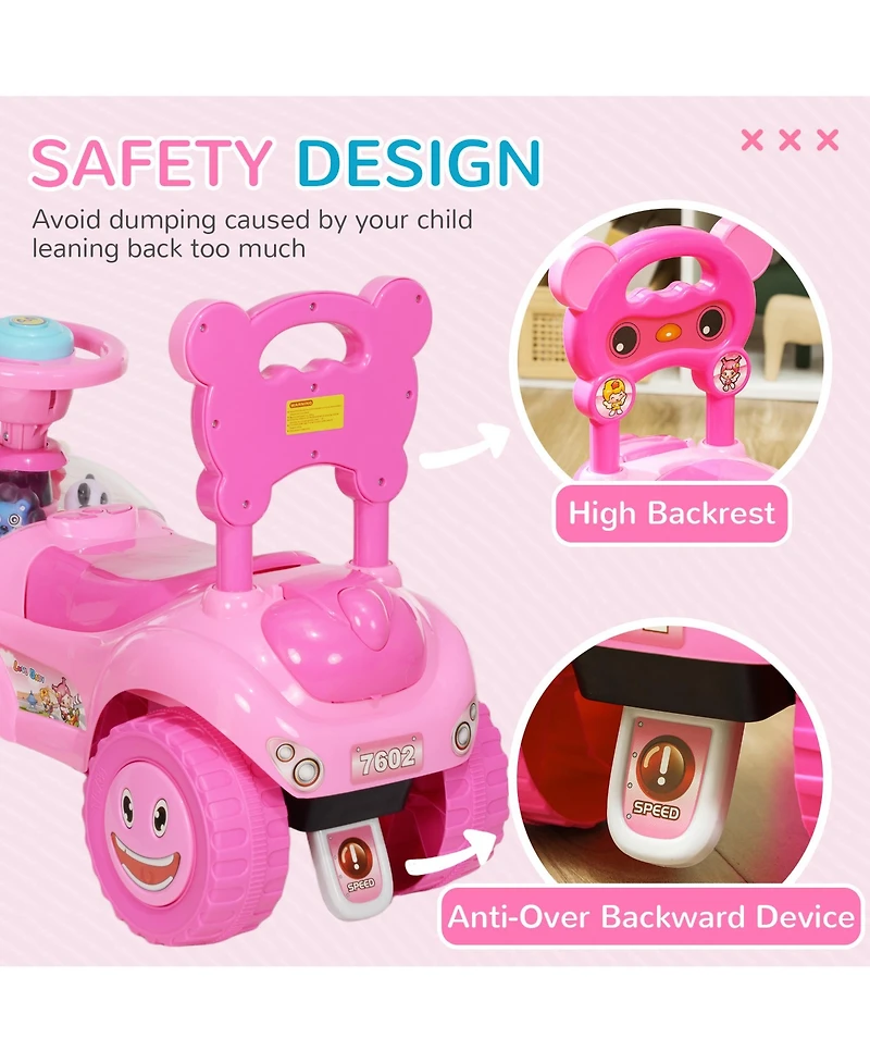 Qaba Toddler Push Car, Kids Foot to Floor Sliding Car,