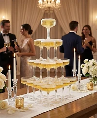 The Wine Savant Stackable Acrylic Wedding Coupe Glasses, Set of 20