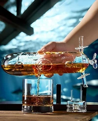 The Wine Savant Submarine 2-Pc. Whiskey Decanter Set