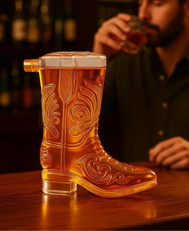The Wine Savant Western Cowboy Boot 27 oz. Glass Decanter