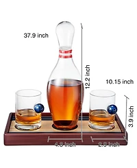 The Wine Savant Bowling Pin 3-Pc. Whiskey Decanter Set