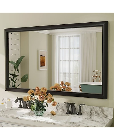 Apmir 60" x 36" Inch Thick Metal Framed Wall Mirrors for Bedroom
