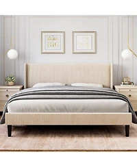gaomon Bed Frame with Headboad and Wingback