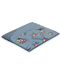 Pre-Owned Prada Light Blue Astral Swallow Saffiano Card Holder