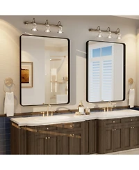 Apmir 28" x 36" High-Strength Tempered Glass and Aluminum Alloy Framed Wall Decor Bathroom Vanity Mirror