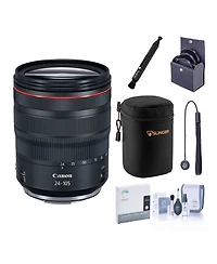 Canon Rf 24-105mm 4 L Is Usm Lens Bundle with 77mm Uv, Cpl, Nd, and Vnd Filters, Soft Case, Lens Cleaner, Cleaning Kit, Universal Cap Tether