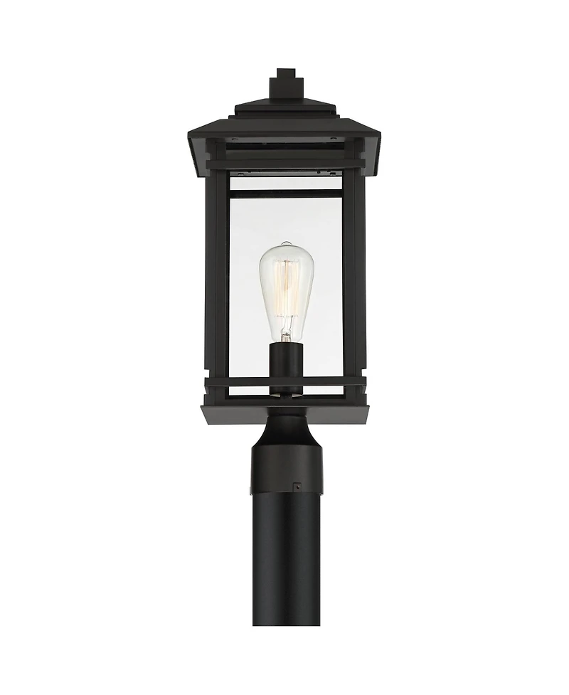 John Timberland Mission Outdoor Post Light Fixture Metal 19.5 inch Clear Glass for Exterior House Porch Patio Deck Home