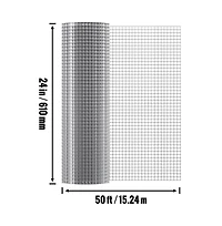 Sugift Hardware Cloth 1/2 in 24 inch 50 feet Hot Dipped Galvanized Wire Mesh