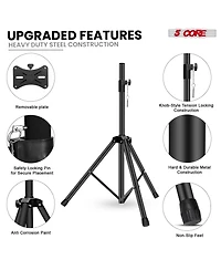 5 core Speaker Stands Pair Adjustable 54 Inch Tripod 132 lbs Capacity 35mm Mount for Dj Pa Use