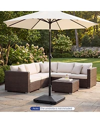 Costway Fillable Umbrella Base 90 Lbs Heavy Duty with 2 Wheels, Water/Sand Filled