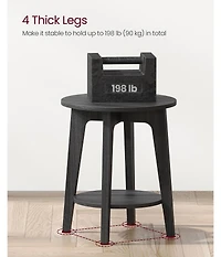 Slickblue Modern Round End Table with Lower Shelf for Sofa and Bedside