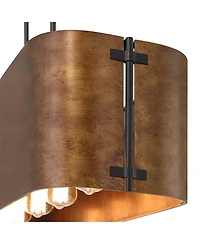 Possini Euro Design Julian 41 1/2" Farmhouse Rustic Pendant Chandelier Ceiling Light Fixture Dining Room Over Table Kitchen Island Linear Bronze