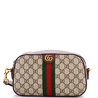 Pre-Owned Gucci Small Ophidia Convertible Camera Bag Gg Coated Canvas with Leather