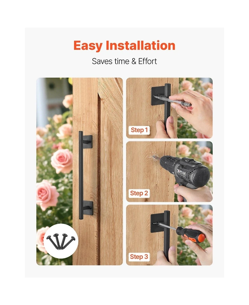 Sugift Barn Door Handle 12.6 in Rustic Fence Gate Handle Rust-Resistant Coating