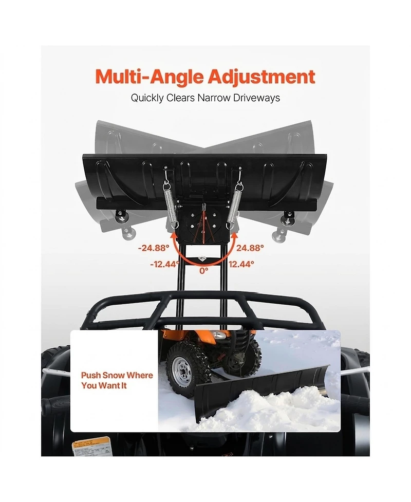 Sugift Snow Plow Kit 48inche Universal Snow Plow Attachment Height and Left-Right Adjustable