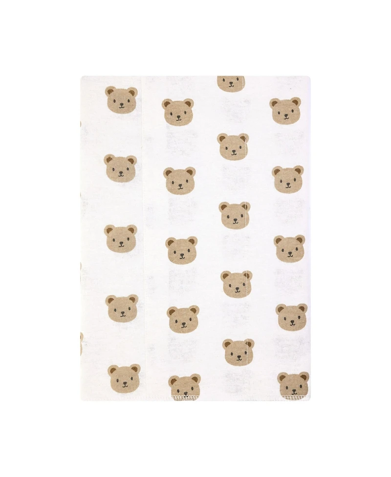 Hudson Baby Infant Cotton Poly Flannel Burp Cloths -Pack, Cozy Cutie