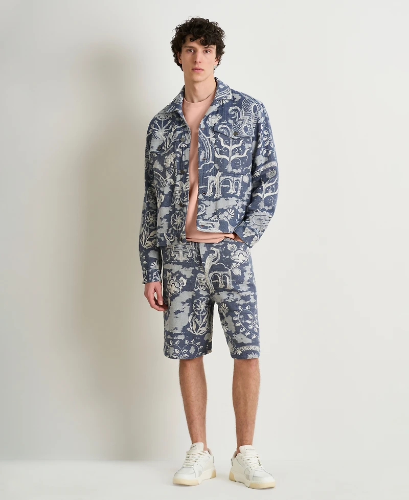 Scotch & Soda Men's Delfts Blauw Jacquard Trucker Jacket