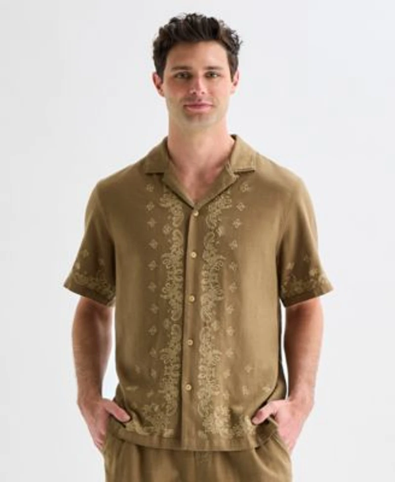 Lucky Brand Mens Embroidered Eyelet Bandana Set