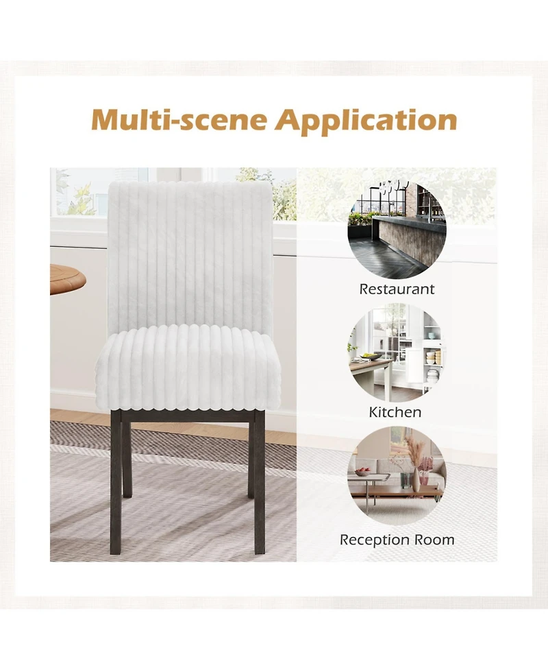 Slickblue Kitchen Dining Chairs Set of 2 with Padded Seat and Wood Legs