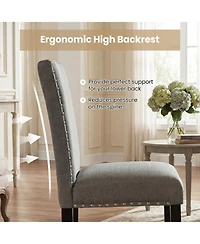 Slickblue Set of 2 Wood Dining Chairs with Curved Bentwood Legs