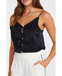 Bishop + Young Women's Anya Button Front Embroidered Cami