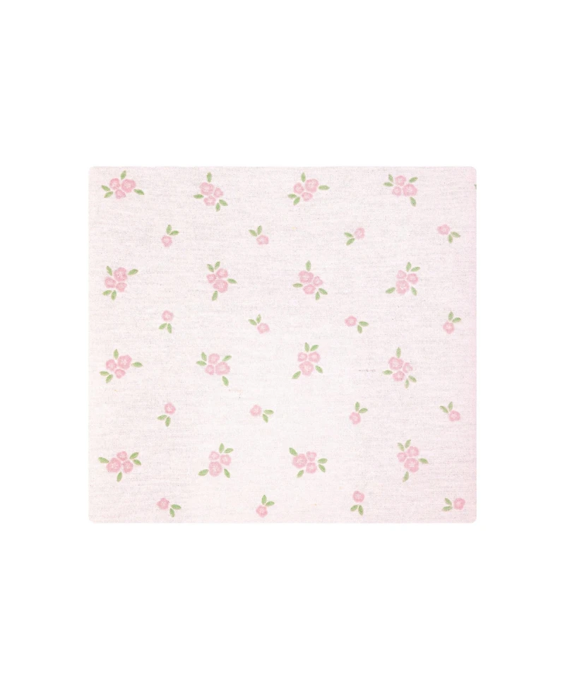 Hudson Baby Girl Cotton Poly Flannel Receiving Blankets 4-Pack, Sweet Little Floral, One Size