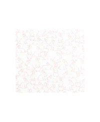 Hudson Baby Girl Cotton Poly Flannel Receiving Blankets Bundle 7-Pack, Wispy Wild Flower Bunny, One Size
