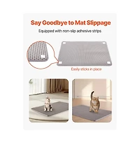 Sugift Cat Litter Mat 30 x 24 in Double-Layer Litter Box Mat Non-Slip and Urine-Proof