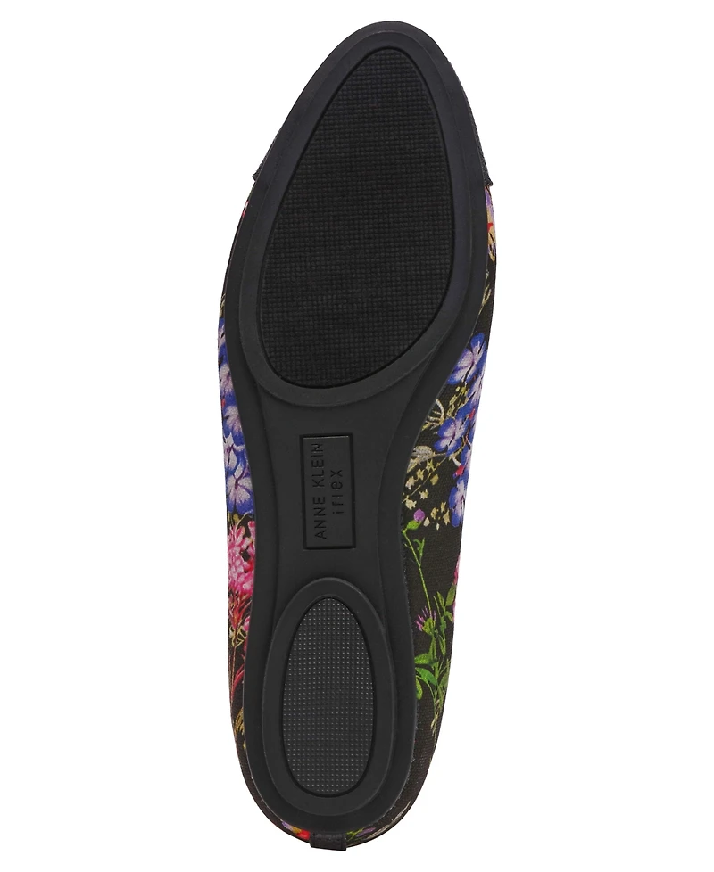 Anne Klein Women's Luci Cap Toe Floral Ballet Flats