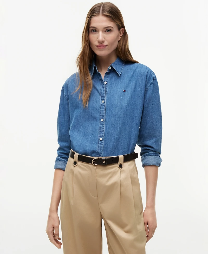 Tommy Hilfiger Women's Boxy-Fit Denim Shirt