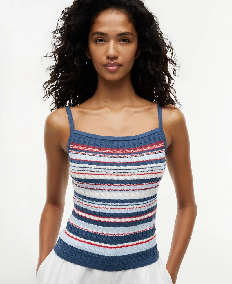 Tommy Hilfiger Women's Cotton Cable Strap Top