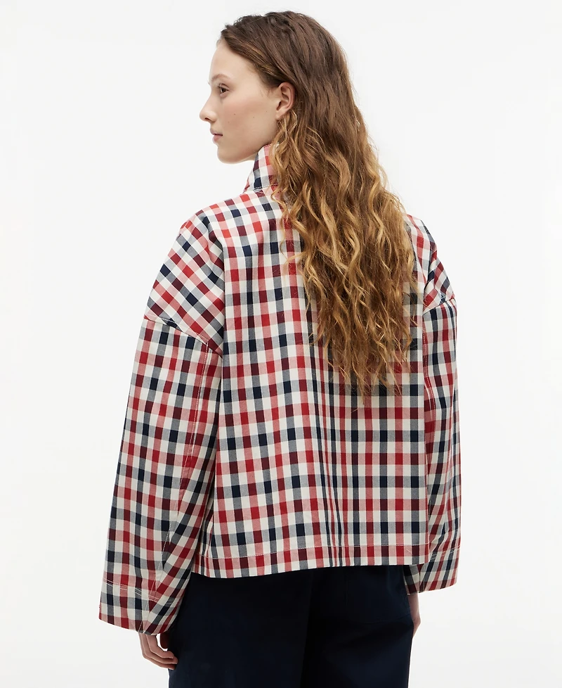 Tommy Hilfiger Women's Cotton-Blend Checked Parka Jacket