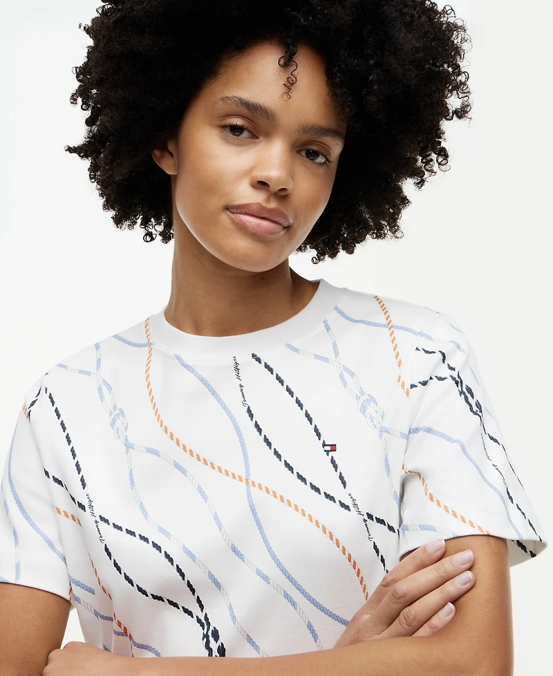 Tommy Hilfiger Women's Interlock Boxy Crewneck Short-Sleeve T-Shirt