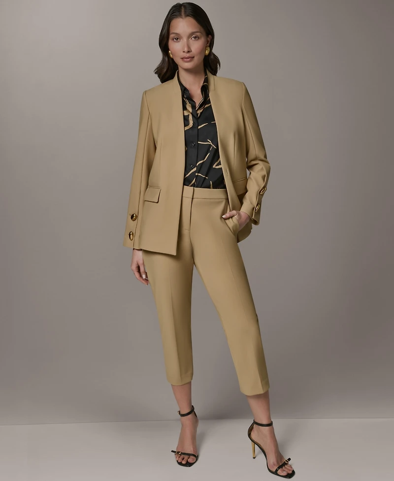 Donna Karan New York Petite Collarless Buttoned Cuff Jacket