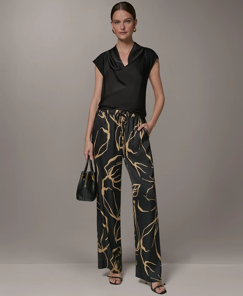 Donna Karan New York Petite Printed Wide-Leg Pants