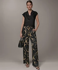 Donna Karan New York Petite Printed Wide-Leg Pants