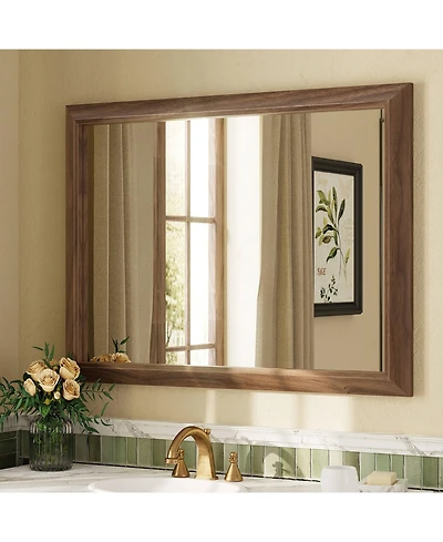 Apmir 30" x 40" Inch Thick Metal Framed Wall Mirrors for Bedroom