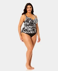 Anne Cole Plus Shirred Tankini Top