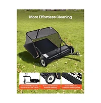 Sugift 52 in Tow Behind Yard Sweeper 26 cube.feet. Large Yard Sweeper